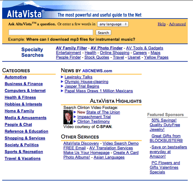Whote space is important - Altavista